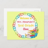 Terug naar School Bright Briefkaart (Voorkant / Achterkant)