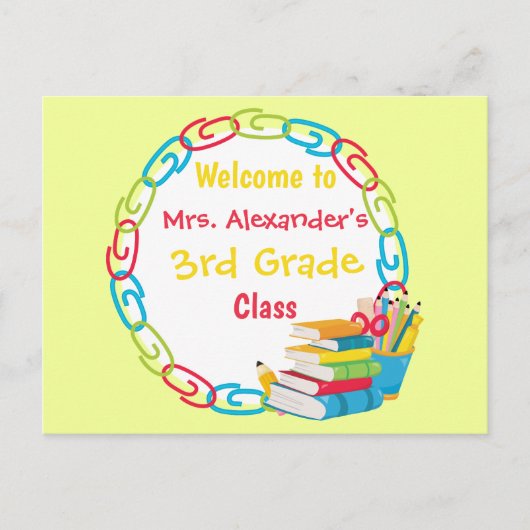 Terug naar School Bright Briefkaart (Voorkant)