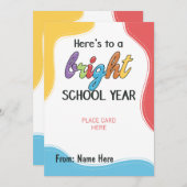Terug naar School Bright School Jaar Cadeau Kaart  (Voorkant / Achterkant)