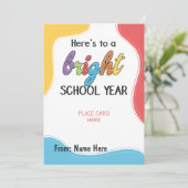 Terug naar School Bright School Jaar Cadeau Kaart  (Staand voorkant)