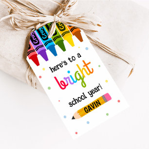 Terug naar School Bright School Jaar gunst Tags Cadeaulabel