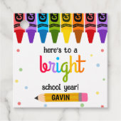 Terug naar School Bright School Year Square Bedankjes Labels (Voorkant)