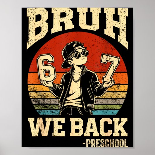 Terug naar school bruh terug naar de kleuterschool poster (Voorkant)