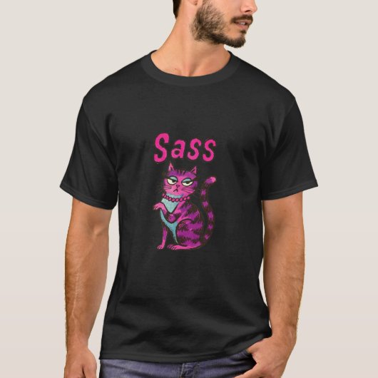 Terug naar school brutale kat houding t-shirt (Voorkant)