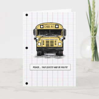 Terug naar school - Bus - Humor - Elke leeftijd Kaart