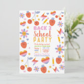 Terug naar School Bus Party Fruit Hearts Flower Kaart (Staand voorkant)