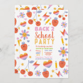 Terug naar School Bus Party Fruit Hearts Flower Kaart (Voorkant / Achterkant)