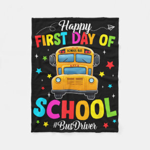 Terug naar school buschauffeur Happy eerste dag O Fleece Deken