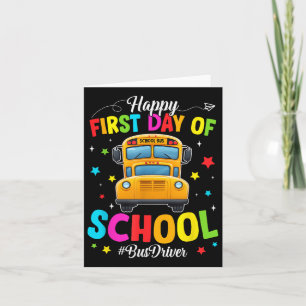 Terug naar school buschauffeur Happy eerste dag O Kaart