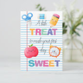 Terug naar school cadeau Label printable Bedankkaart (Staand voorkant)