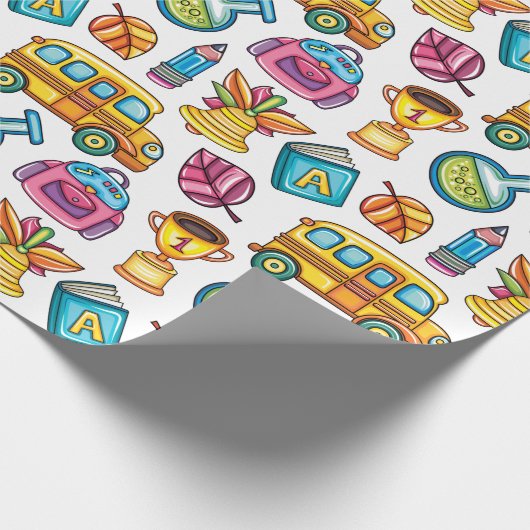 Terug naar school cadeaupapier (Hoek)