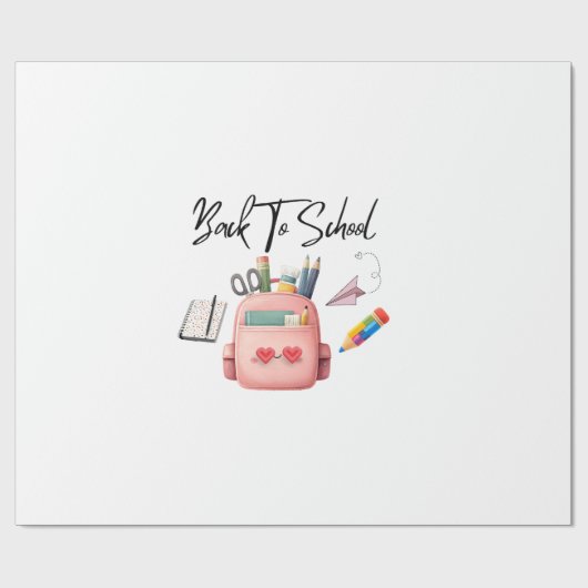 Terug naar school cadeaupapier (Vlak)