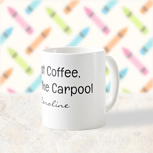 Terug naar school Carpool Moeder Koffiemok