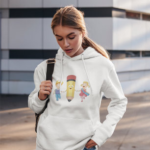 Terug naar school Cartoon Happy Pencil en Kinder Hoodie