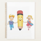 Terug naar school Cartoon Happy Pencil en Kinder Planner (Voorkant)