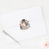 Terug naar school Cat - Grappig klaslokaal Decor Vierkante Sticker (Envelop)