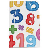 Terug naar school cijfers op witte achtergrond medium cadeauzakje (Voorkant)