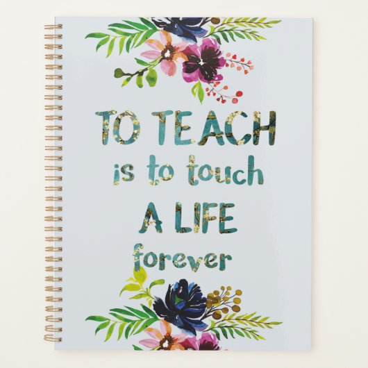 Terug naar school Citaat van leraar Typografie Planner (Voorkant)