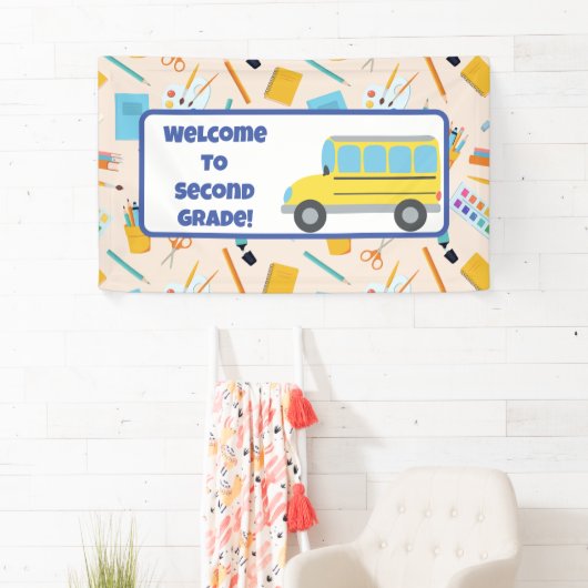 Terug naar School Classroom Decor Teacher Retro Spandoek (Insitu)