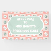 Terug naar School Classroom Decor Teacher Retro Spandoek (Horizontaal)