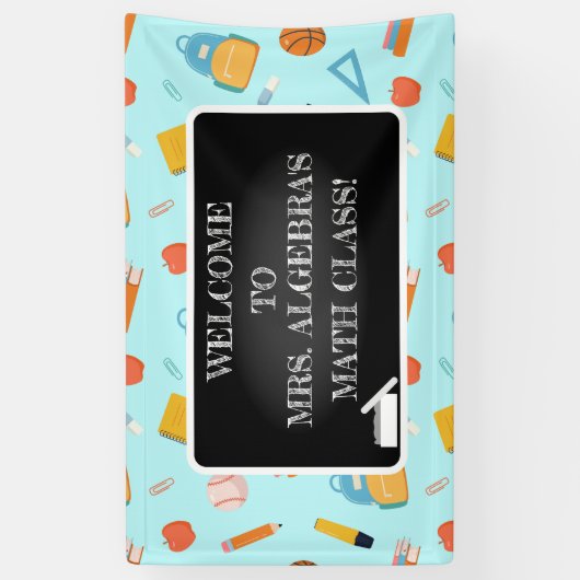 Terug naar School Classroom Decor Teacher Spandoek (Verticaal)