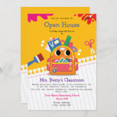 Terug naar School Classroom Open House Kaart (Voorkant / Achterkant)