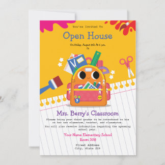 Terug naar School Classroom Open House Kaart