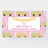 Terug naar School Classroom Teacher Boho Retro Spandoek (Horizontaal)