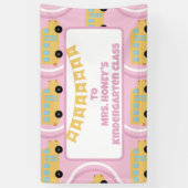 Terug naar School Classroom Teacher Boho Retro Spandoek (Verticaal)