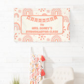 Terug naar School Classroom Teacher Boho Retro Spandoek (Insitu)