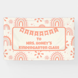 Terug naar School Classroom Teacher Boho Retro Spandoek