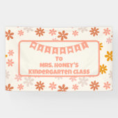 Terug naar School Classroom Teacher Boho Retro Spandoek (Horizontaal)