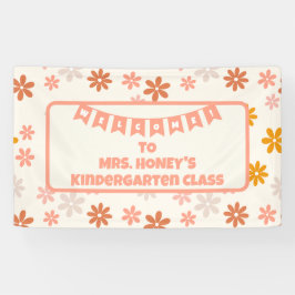 Terug naar School Classroom Teacher Boho Retro Spandoek