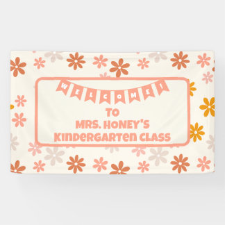 Terug naar School Classroom Teacher Boho Retro Spandoek