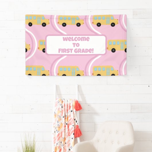 Terug naar School Classroom Teacher Boho Retro Spandoek (Insitu)