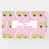 Terug naar School Classroom Teacher Boho Retro Spandoek (Horizontaal)