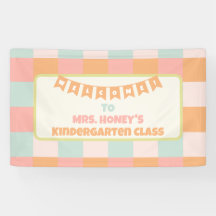 Terug naar School Classroom Teacher Groovy Retro