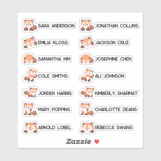 Terug naar School - Clever Vossen Naam Stickers (Vel)