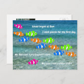Terug naar School Clown Fish Welkom Briefkaart (Voorkant / Achterkant)