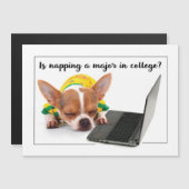 Terug naar School College Funny Napping Dog op lap (Voorkant / Achterkant)