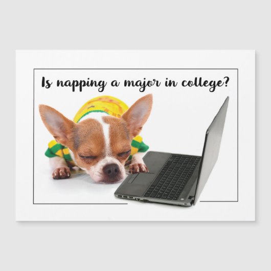 Terug naar School College Funny Napping Dog op lap (Voorkant)