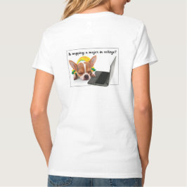 Terug naar School College Funny Napping Dog op lap T-shirt