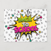 Terug naar School Comic Pop Art Briefkaart (Voorkant)