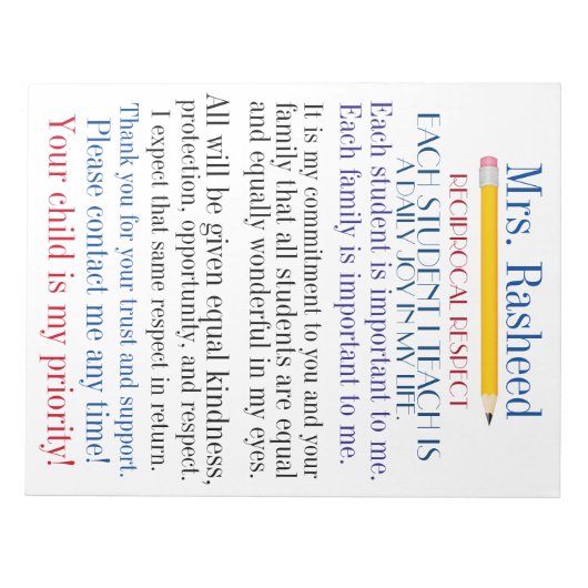 Terug naar School Commitment to Parents Notitieblok (Voorkant)