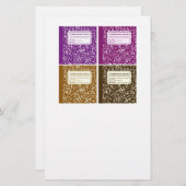 Terug naar School/Compositie-Notitieboek Briefpapier (Voorkant / Achterkant)