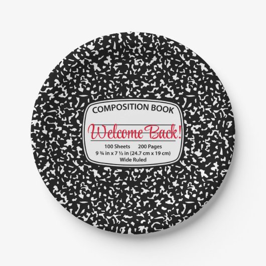 Terug naar School Compositie Party Borden Papieren Bordje (Voorkant)