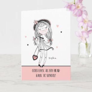 Terug naar School Cool Teen Girl met 19-masker Cov Kaart