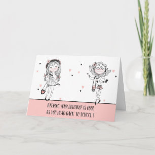 Terug naar School Cool Teen Girls met 19 Covid-mas Kaart