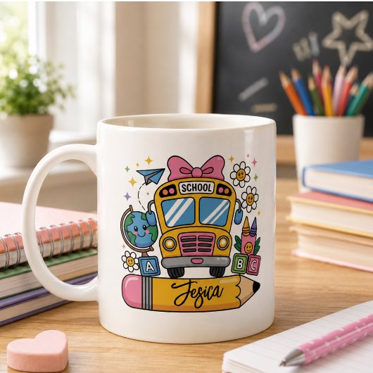 Terug naar school Coquette aangepaste naam Koffiemok