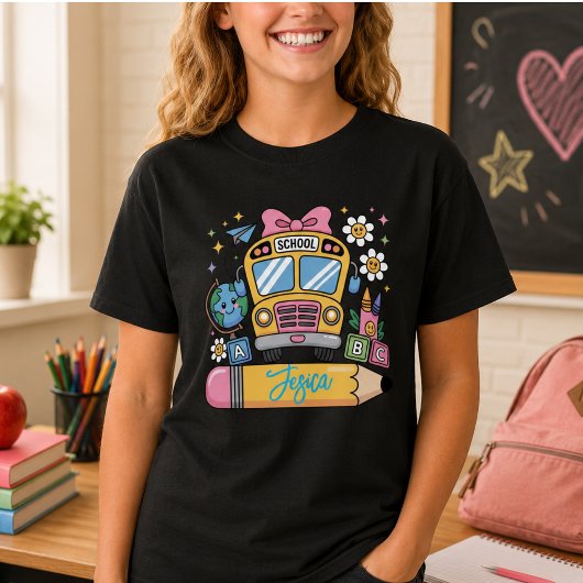 Terug naar school Coquette aangepaste naam T-shirt